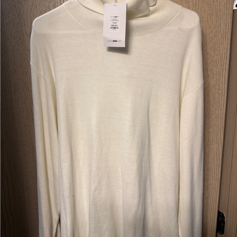 Fashion Nova Cream Turtleneck Sweater